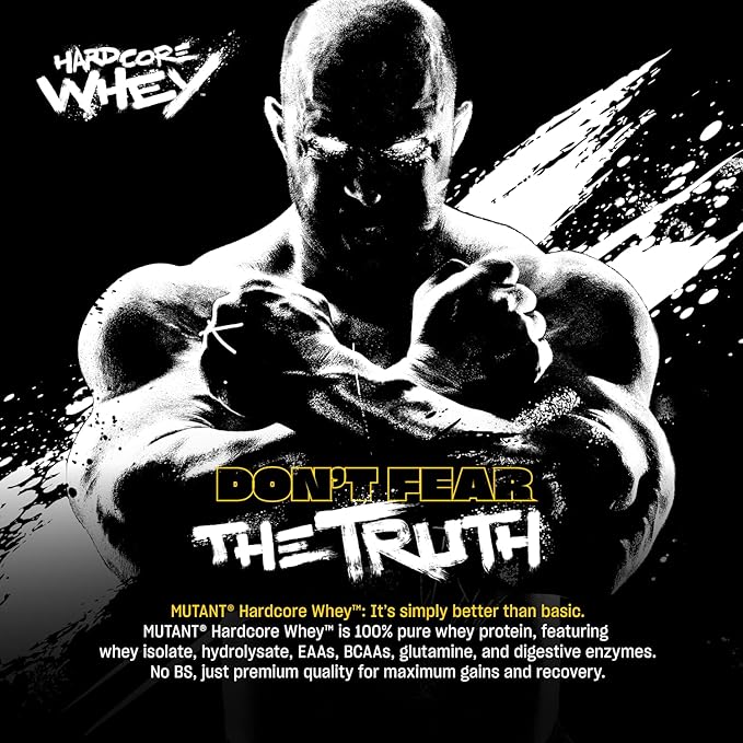 Mutant Hardcore WHEY | 100% Pure Whey Protein | 24g Protein Fast-digesting whey Protein Isolate Plus whey Protein hydrolysate | 70 Servings | 5 LB | Vanilla