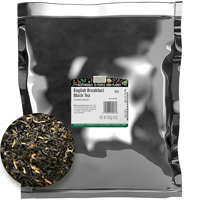 Frontier Herb Bulk Tea Black English Breakfast Traditional Blend 1 Pound