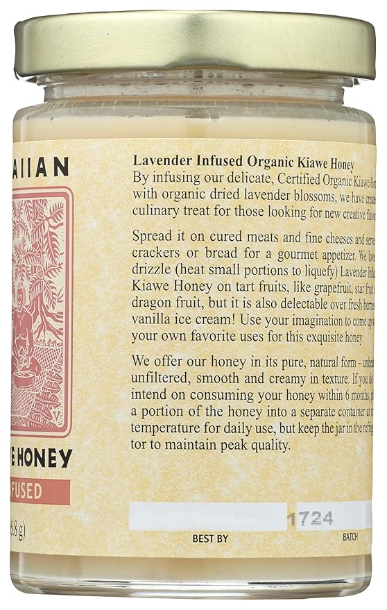 RARE HAWAIIAN Organic Kiawe Honey with Lavender 8 OZ
