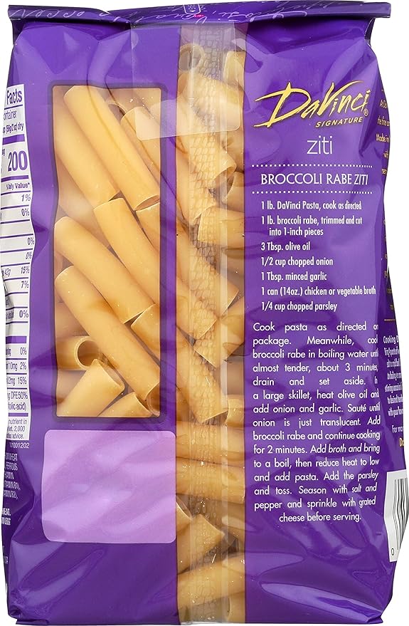 DaVinci Signature Cut Ziti 16 Ounce Resealable Bags (Pack of 12)