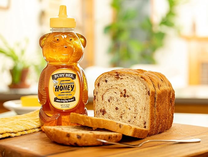 Busy Bee Honey Grade A Filtered Honey 24 Ounce 1.5 LB (Pack of 3 Honey Bears)