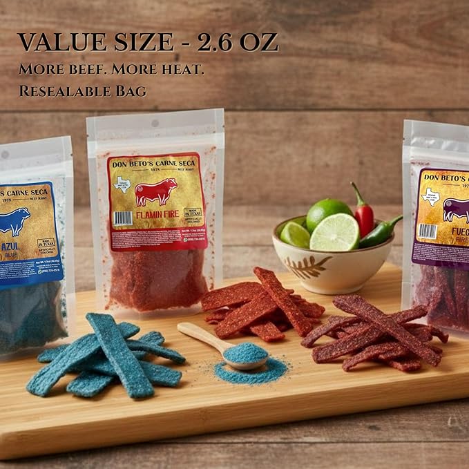 Don Beto's Extra Fuego Beef Jerky Texas Made Extra Spicy 2.6 oz