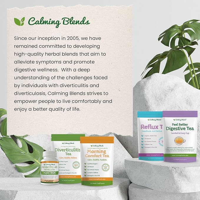 Diverticulitis Tea | All Natural Caffeine Free Digestive Health | 2 Pack