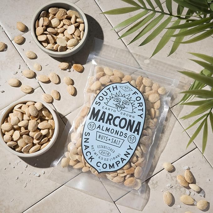 South 40 Snacks Dry Roasted Salted Marcona Almonds (6.5oz bag pack of 4)