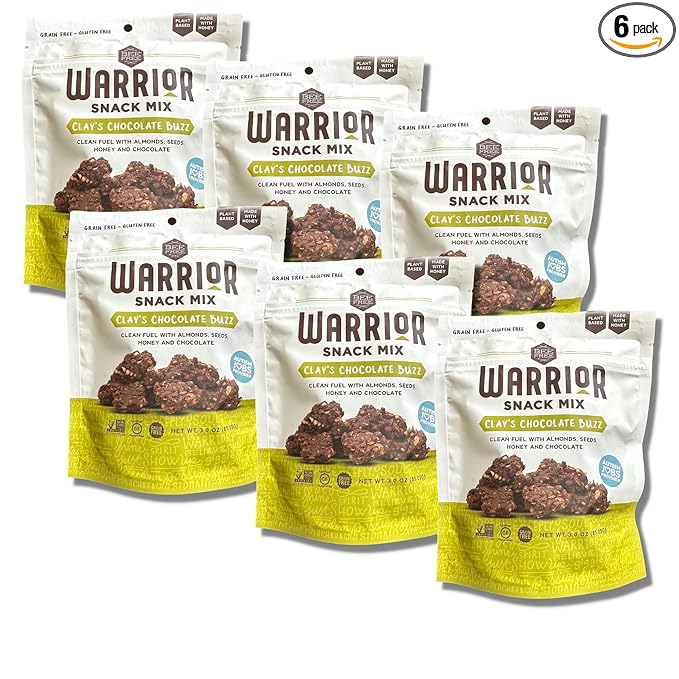 BeeFree Warrior Mix Granola | Gluten Free Grain Free Paleo Clay's Chocolate Buzz 3 Ounce Bag 6 case