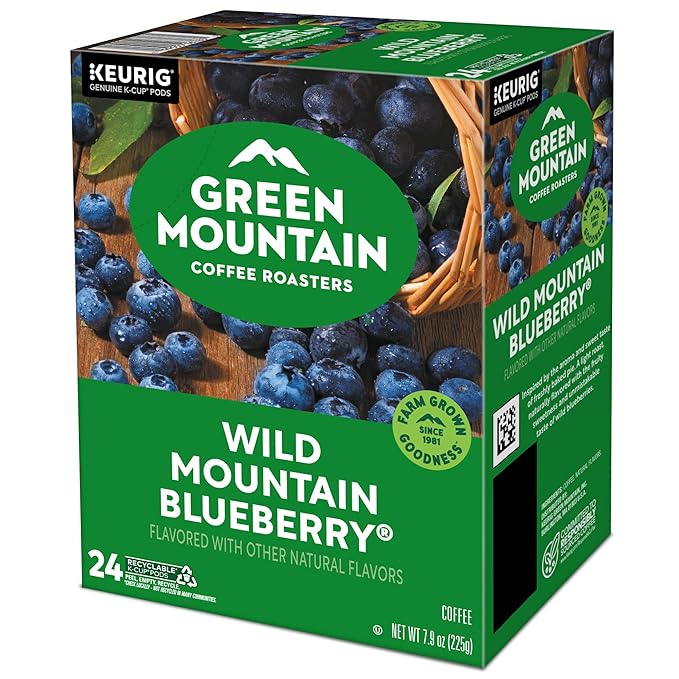 Green Mountain Coffee Roasters Wild Mountain Blueberry Keurig Single-Serve K-Cup pods Light Roast Coffee 96 Count