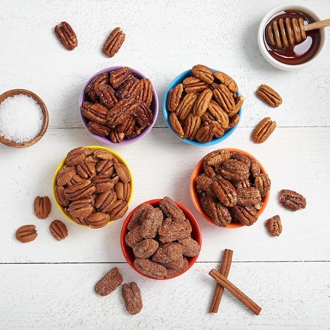 Pecan Nation Barbecue Georgia Pecan Halves 16 oz. Natural No preservatives Antioxidant-Rich Low Carb Dry Roasted Healthy Snacking Pecans for Adults and Kids (2 Pack)