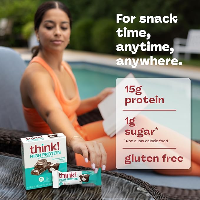 think! Protein Bars High Protein Snacks Gluten Free Kosher Friendly Sweet Treat Chocolate &amp Creme Cupcake 10 Count (Packaging May Vary)