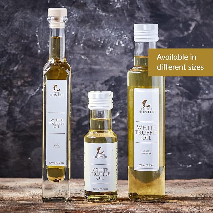 TruffleHunter - White Truffle Oil - Extra Virgin Olive Oil for Cooking &amp Seasoning - 3.38 Oz