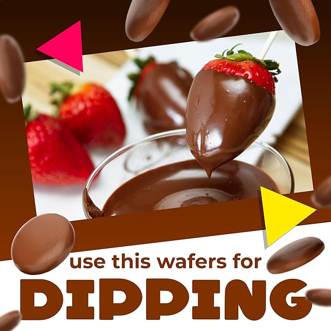 Merckens Milk Chocolate Melting Wafers | 2.5 Lb Bag | Bulk Baking Candy | Smooth Creamy Coating Discs for Dipping Molding Drizzling &amp Creative Confections