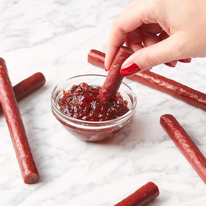 Hickory Farms Barbecue Beef Sausage Snack Sticks 3-Pack | High-protein snack gluten free meat sticks for snacking made with premium beef