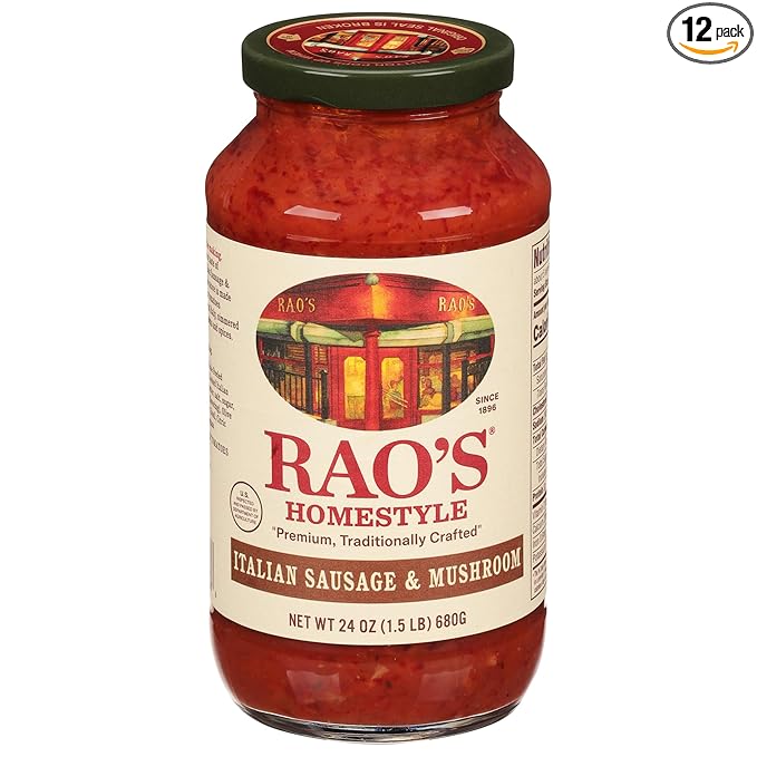 Generic R.ao's Italian Sausage Mushroom Sauce 24 oz (Pack of 12)