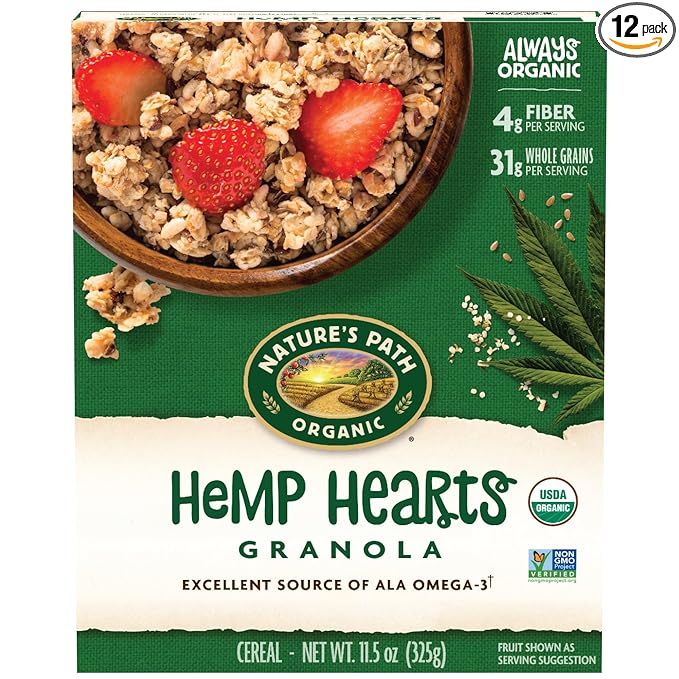 Nature's Path Organic Hemp Hearts Granola 11.5 oz (Pack of 12) Non-GMO