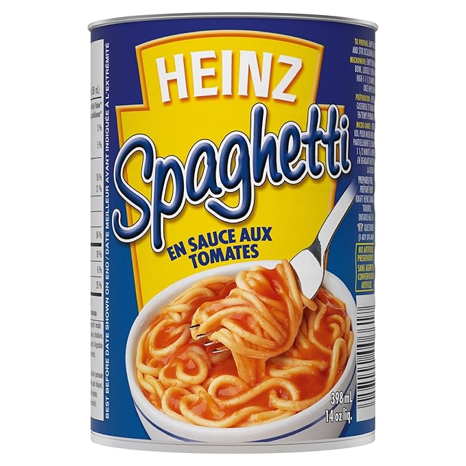 Heinz Spaghetti in Tomato Sauce with Cheese 398mL/13.5 fl. oz. (Pack of 24) {Imported from Canada}