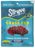 Stryve Protein Snacks - Better Than Jerky Steak - Grassfed Beef Biltong | 32g Protein Sugar Free Zero Carbs Gluten Free Dairy Free Keto &amp Paleo Friendly | Hickory Pack Of 4