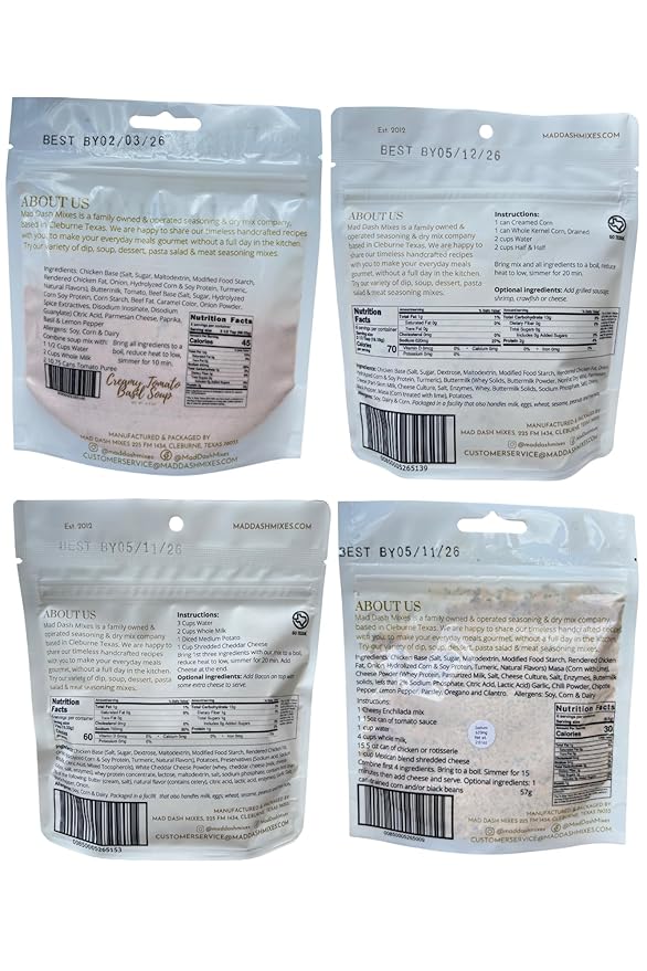 Mad Dash Mixes Soup Mix Variety Pack (8 pack) Dry Spice Gourmet Handblended