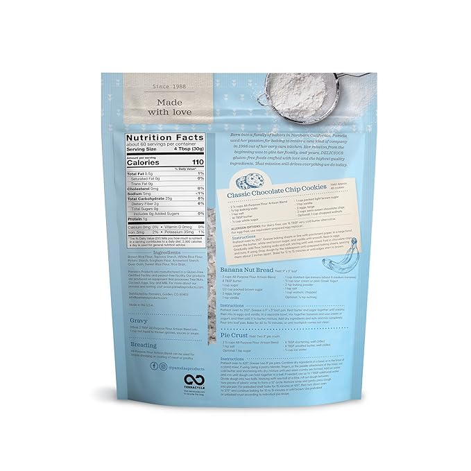 Pamela's Products Gluten Free Artisan Flour Blend 4 Pound (Pack of 3)