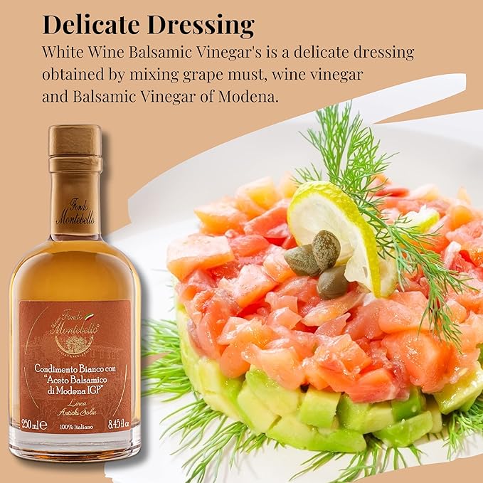 Tasting Combo Balsamic Vinegar of Modena and White Condiment with Balsamic Vinegar of Modena The Perfect Mix Imported from Italy