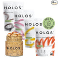 HOLOS Protein Overnight Oats - 8 Pack Variety Flavors with Jar - 20g Plant Proteins Organic Gluten Free Cereal with High Fiber Probiotics Vitamins Minerals