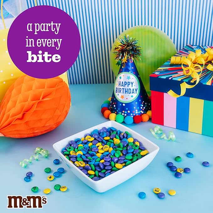 M&ampM’S WORLD Milk Chocolate Birthday Candy - 2lbs of Bulk Candy for Birthday Party Party Favors Goody Bag Stuffers and More