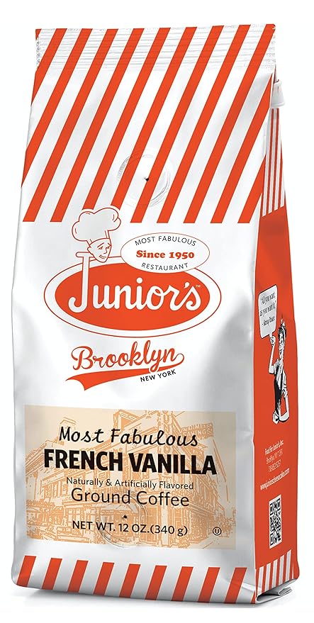 Junior's Most Fabulous Ground Coffee 12 oz (French Vanilla 6 bags)
