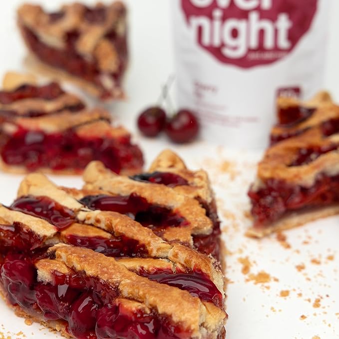 Oats Overnight Cherry Pie - Overnight Oats with 20g Whey Protein High Fiber Breakfast Protein Shake - Gluten Free Oatmeal Non GMO High Protein Oatmeal (2.7 oz per Meal) (8 Pack + Bottle)