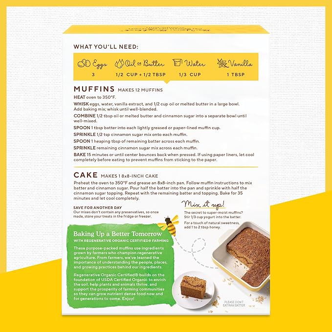 Oat Flour Cinnamon Swirl Muffin Mix 6pk