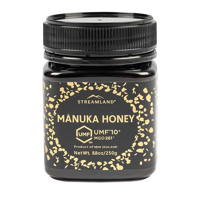 Streamland Manuka Honey Certified New Zealand Honey Pure &amp Natural Wellness Premium Quality (UMF 10+ MGO 261+ 8.8 oz)
