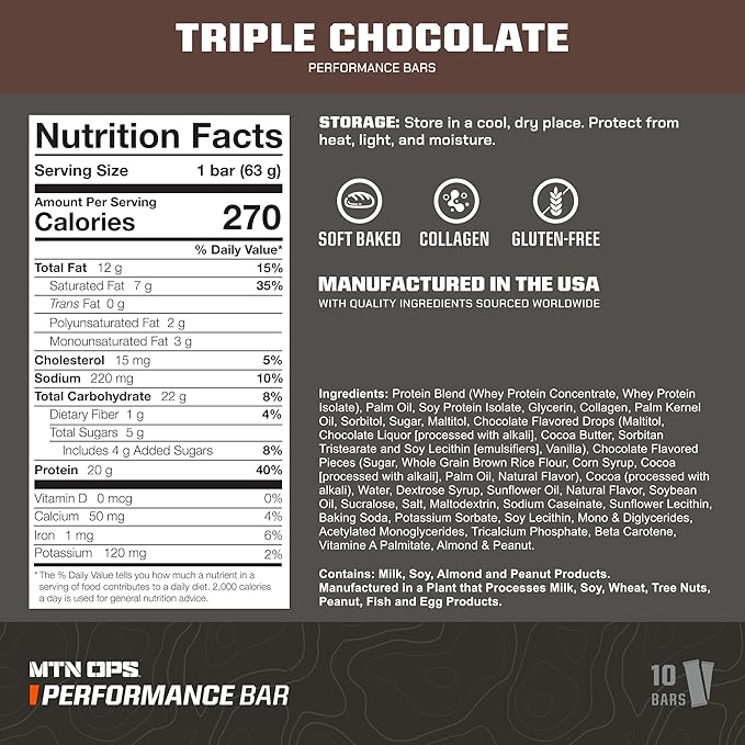 MTN OPS Performance Bars Peanut Butter Bliss + Triple Chocolate Mudslide Bundle
