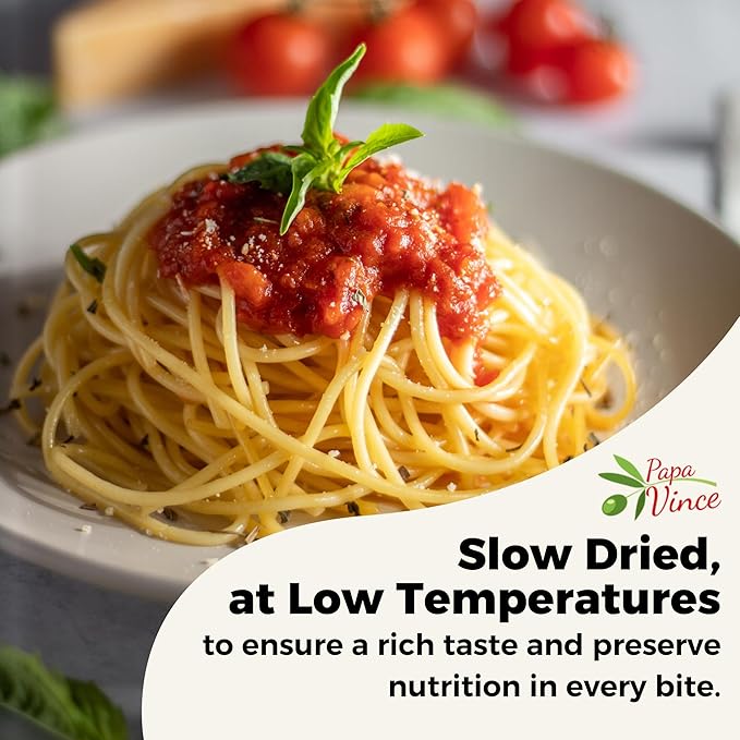 Papa Vince Organic Whole Wheat Spaghetti Noodles – Made in Italy Non-Enriched No Folic Acid – Organic Ancient Grain Pasta Non-GMO Artisan Bronze Die Cut Slow Dried for Perfect Texture