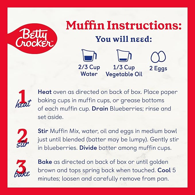 Betty Crocker Wild Blueberry Muffin and Quick Bread Mix 16.9 oz (Pack of 10)