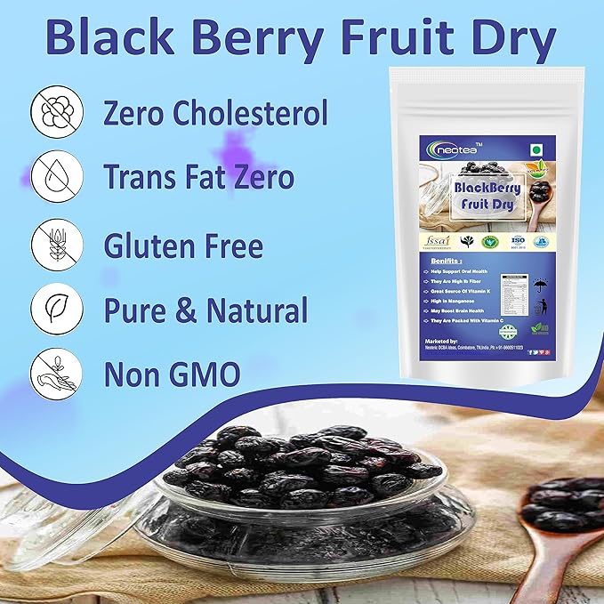 Neotea Fresh Black Berries Plum Dry Fruit 200 gm