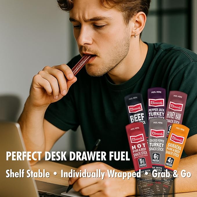 Jerky.com 12-Pack Meat Stick Variety Pack - Includes Bonus Pepper Jack Turkey Sticks - Bold Meat &amp Snack Sticks Sampler | High Protein Low Carb Keto Friendly | Turkey Ham Pork Beef Jerky Gift
