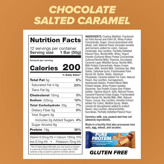 Quest Cookies &amp Cream Hero Protein Bar with Pure Protein Chocolate Salted Caramel High Protein Bars 12 Count Each