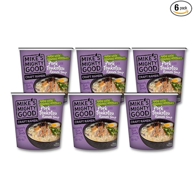 Mike's Mighty Good Organic Pork Tonkotsu Ramen Soup Non GMO 1.7 Ounces (Pack Of 6)