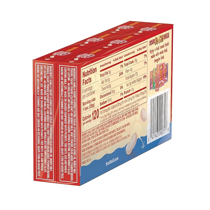 Sun-Maid • Yogurt Raisins Variety Pack (Pack Of 30) Vanilla (Pack Of 18) Chocolate (Pack Of 12) Dried Fruit Non-GMO Healthy Lunch Box Snack