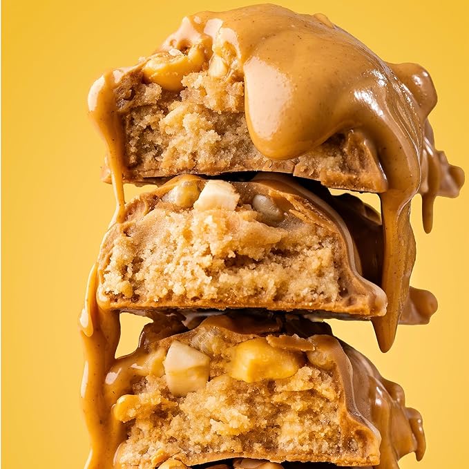 FITCRUNCH Snack Size Protein Bars 6-Layer Baked Bar 1g of Sugar Gluten Free &amp Soft Cake Core (9 Bars Peanut Butter Cookie)