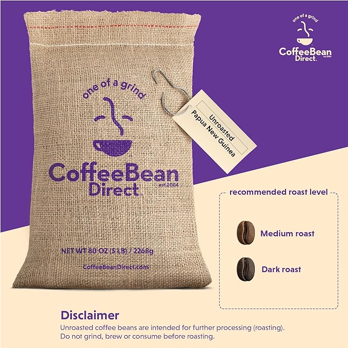 Coffee Bean Direct Unroasted Papua New Guinea 5 Pound (Pack of 1)