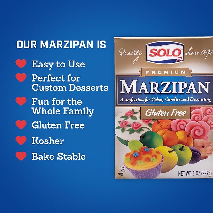 SOLO Marzipan 8oz (Pack of 12) | Gluten-Free Kosher Certified