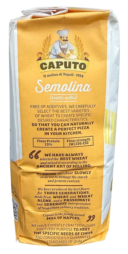 Antico Molino Caputo Semola Di Grano Duro Rimacinata (Reground Semolina Flour) - Pack 4