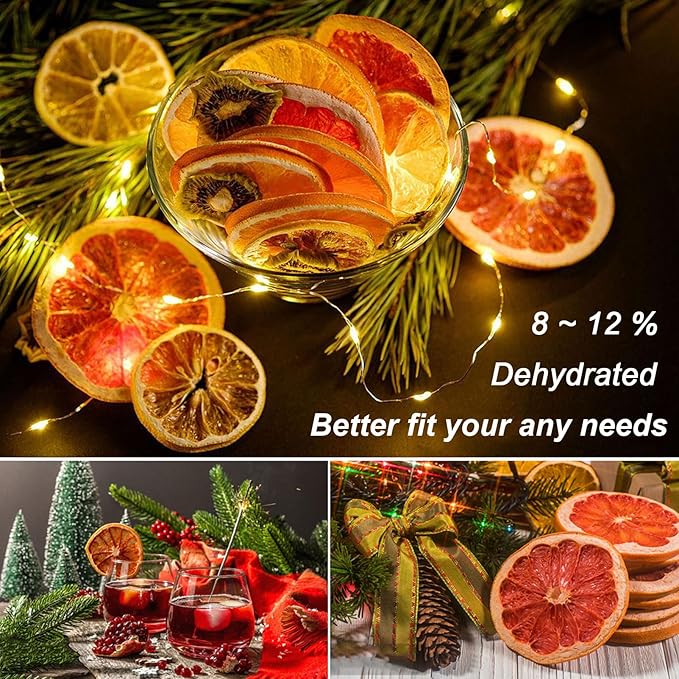 Dried Grapefruit Slices 7oz Dehydrated fruit for cocktails Garnishes for Drinks Natural No sugar added Dried Citrus Slices for Candle/Soap/Vase Fillers/Christmas Garland Indoor