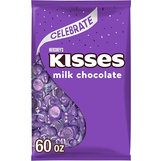 HERSHEY'S KISSES Milk Chocolate Candy Bulk Bag 60 oz