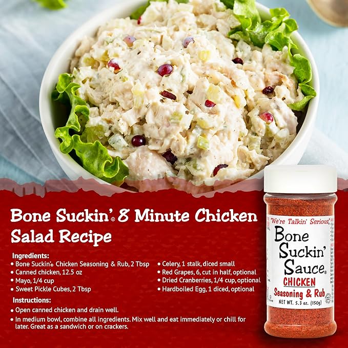 Bone Suckin' Sauce Chicken Seasoning &amp Rub with Garlic &amp Sage Perfect for Chicken Turkey Other Poultry Fish - Brown Sugar Garlic Onion Spices - Non-GMO Gluten-Free