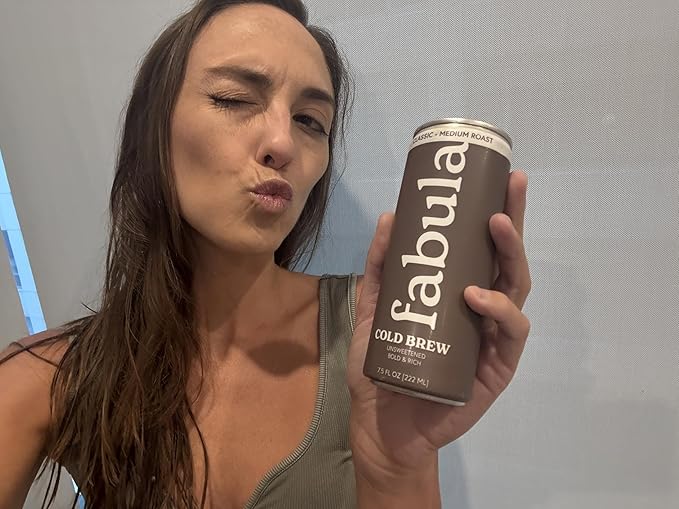 Fabula Organic Cold Brew Coffee 7.5 oz Cans - Single Origin Peruvian 100% Arabica Beans - Organic Low Acid | No Sugar Medium Roast - Ready to Drink Coffee Pack of 12