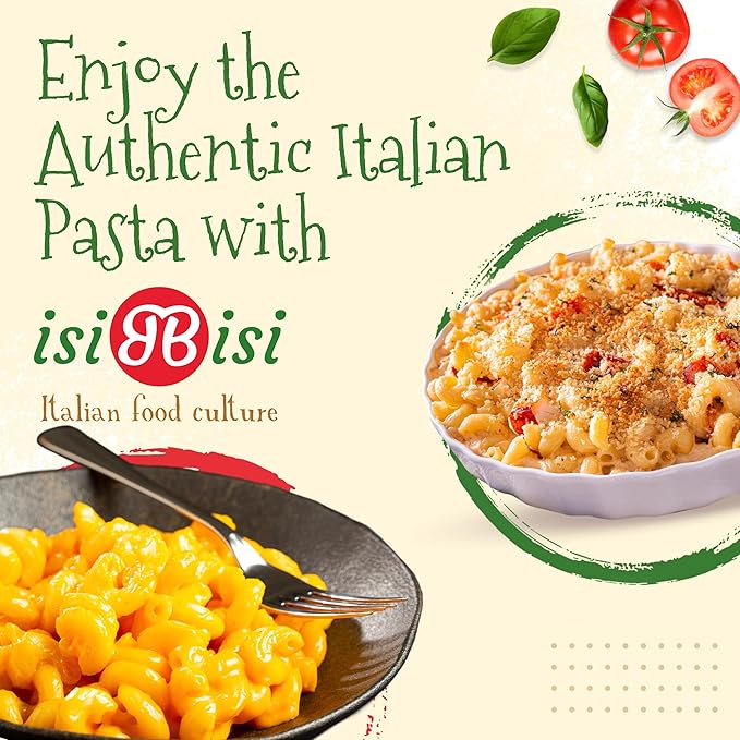isiBisi Gluten-Free Elbow Pasta 5-Pack - Artisanal Corn and Rice Noodles - Non GMO Vegan Made in Italy (1/2-Pound)