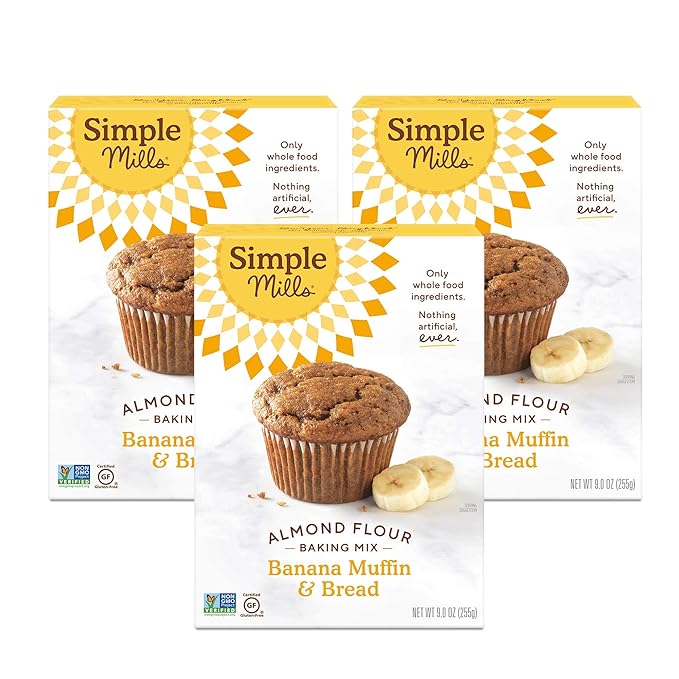 Simple Mills Almond Flour Baking Mixes - Gluten Free Banana Bread Pancake &amp Waffle Mixes (3 Pack)
