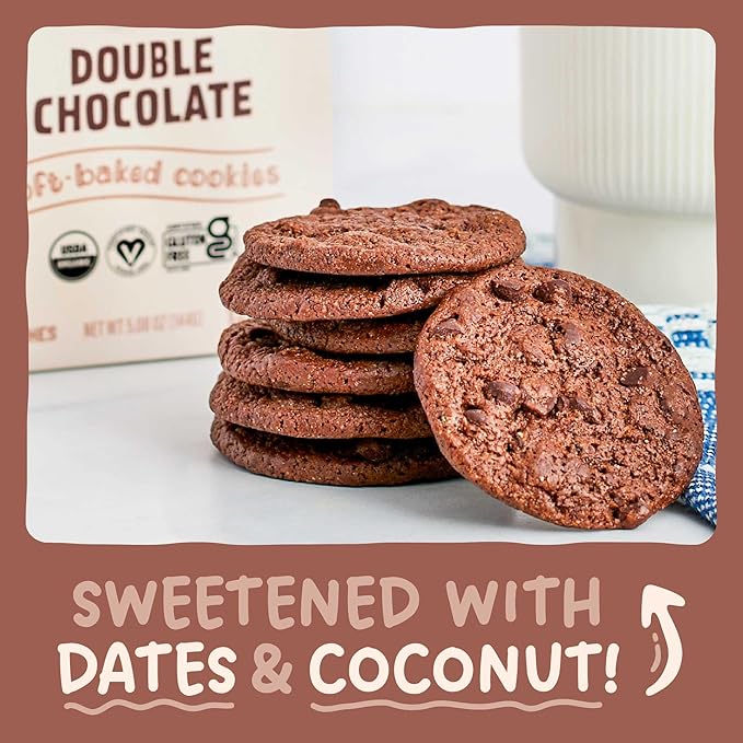 Skout Organic Double Chocolate Soft Baked Cookie (3 Pack) | Soft Baked Cookies | Plant-Based | Vegan | Gluten Dairy &amp Soy Free