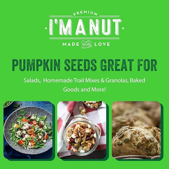 Raw Pumpkin Seeds (Papitas) 32 oz (2 lb) | No Preservatives | Batch Tested Gluten &amp Peanut Free | Non-GMO | NO PPO | 100% Natural | Resealable Bag | BULK Size | Healthy | Premium Grade