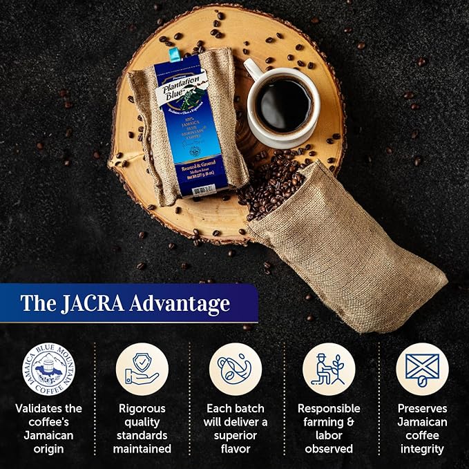 PREMIUM PLANTATION BLUE TRADITION CLASS EXPERIENCE 100% Blue Mountain Coffee Jamaica Medium Roasted &amp Ground (8oz)