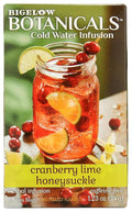 Bigelow Botanicals Cold Water Infusion Cranberry Lime Honeysuckle Tea Bags 18 Count Box (Pack of 1) Herbal Infusion Caffeine Free 18 Tea Bags Total